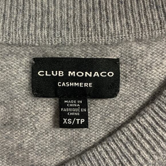 Club Monaco XS Mens V Neck Gray Sweater 100% Cashmere Quiet Luxury - Picture 3 of 8